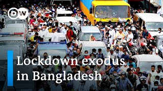 Bangladesh Tens of thousands flee Dhaka amid COVID surge  DW News [upl. by Anahtor]