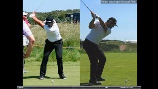 Jon Rahm golf swing  Long Iron faceon amp downtheline July 2017 [upl. by Moule]