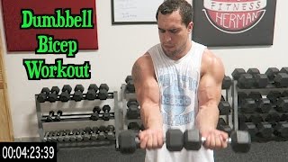 Intense 5 Minute Dumbbell Bicep Workout [upl. by Mott]