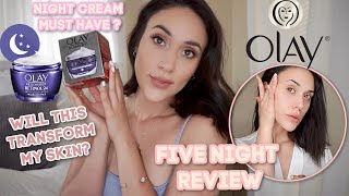 I TRIED OLAY RETINOL 24 NIGHT MOISTURIZER FOR 5 NIGHTS  HERES WHAT HAPPENED [upl. by Airlee]