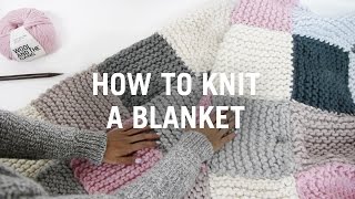 How to Knit a Blanket  Step By Step [upl. by Johnston685]