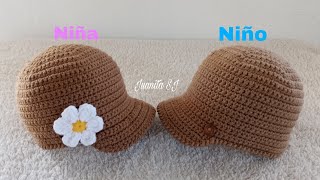 GORRO CON VISERA TEJIDO A CROCHET PASO A PASO [upl. by Nylehtak]