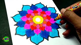 Easy Rangoli Design  step by step [upl. by Alessandro]