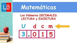 Los Números DECIMALES LECTURA y ESCRITURA ✔👩‍🏫 PRIMARIA [upl. by Anirec]