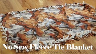 No Sew Fleece Blanket Tutorial [upl. by Eceirahs637]