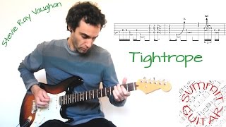 Stevie Ray Vaughan  Tightrope  Guitar lesson  tutorial  cover with tablature [upl. by Nyrol]