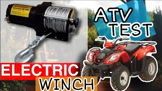 Unboxing Review Electric Winch 2500 Lbs DC 12 V TEST amp ATV [upl. by Adnalram364]