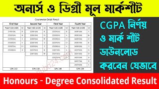 Honours CGPA  Honours  Degree Consolidated result  NU Result with Marksheet Download  NU result [upl. by Ahsinawt]