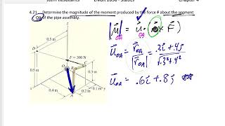 Statics  3D Moment about an axis example 1 [upl. by Lukas]