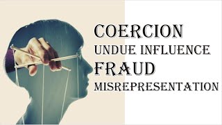 Coercion Undue Influence Fraud Misrepresentation  Indian Contract Act 1872  Law Guru [upl. by Aihsei]