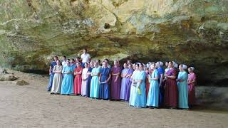 Amish or Mennonites Singing in Ash Cave Hocking Hills Ohio [upl. by Obel]