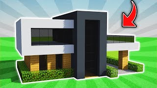 ✔ Como hacer una CASA MODERNA en Minecraft para Survival FACIL [upl. by Affra]