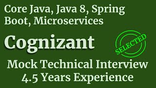 Core Java Spring Boot Microservice Interview Questions  Cognizant L1 Technical Interview [upl. by Yrrehc]