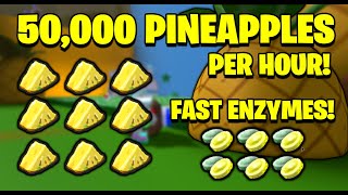 How to Farm PineapplesEnzymes Fast  50000 Pineapples an Hour  Bee Swarm Simulator [upl. by Ellek]