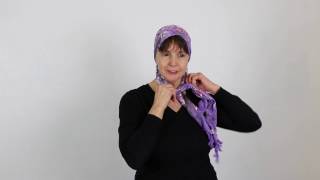 How to tie a Chemo Headscarf  Old Hollywood Style [upl. by Leak]