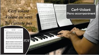 CerfVolant  Piano Accompaniment Lyrics and Full Score [upl. by Ahtelrac148]