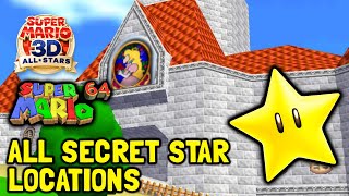 Super Mario 64 3D AllStars All Secret Star Locations In The Castle [upl. by Nwahsit]