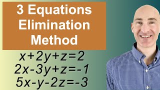 Solving Systems of 3 Equations Elimination [upl. by Adnilahs]