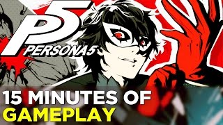 Persona 5  15 Minutes of ENGLISH GAMEPLAY [upl. by Cis]