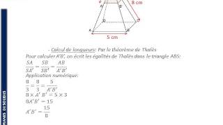 3ème  SECTIONS PLANES  Section dune pyramide volumes [upl. by Mcafee]