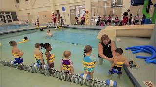 Preschool swim class  THE YMCA  Pike Teach your kids how to swim [upl. by Adlare]