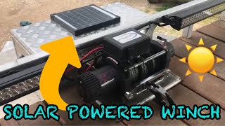 TRAILER WINCH POWERED BY THE SUN  12v equipmentcar trailer winch set up [upl. by Ahsinyar]