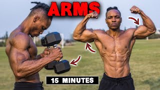 15 MINUTE LIGHTWEIGHT DUMBBELL ARMS  BICEP amp TRICEP WORKOUT [upl. by Bucella]