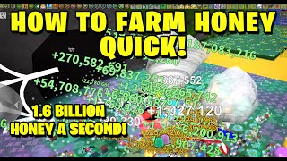 🍯🍯 How to Farm Honey Quick🍯🍯 16 BILLION Honey A Second  Bee Swarm Simulator [upl. by Zeuqram]