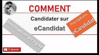 التسجيل عبر ECandidat Postuler à une formation sur eCandidat [upl. by Block]