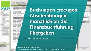 Buchungen erzeugen Abschreibungen monatlich an die Finanzbuchführung übergeben [upl. by Letnohc]