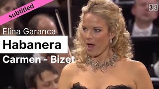 Opera Lyrics  Elina Garanca ♪ Habanera Carmen Bizet ♪ English amp French [upl. by Atteugram]