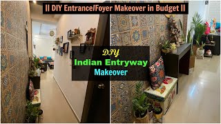 Indian Entryway Makeover on a Budget  DIY Makeover of Foyer Area  DIY Home Entrance Decor Ideas [upl. by Yrome613]