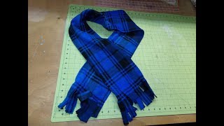 How To Sew The EASIEST Fleece Scarf [upl. by Brozak]