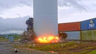 Hunterston Wind Turbine and Communications Tower  Controlled Demolition Inc [upl. by Htebazie]