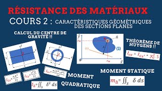 RDM II Cours 2  Caractéristiques géométriques des sections planes [upl. by Newcomb]