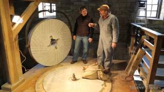 Millstone Dressing at George Washingtons Gristmill [upl. by Thorstein]