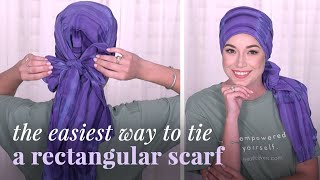 The Easiest Way To Tie A Rectangle Headscarf  2019 [upl. by Madonia]