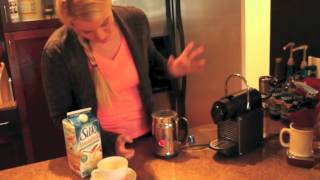 Nespresso Aeroccino Plus Frother Review Frothing Almond Milk [upl. by Seldon559]