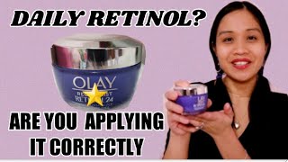 HOW I APPLY OLAY REGENERIST RETINOL 24 RETINOL ON YOUR SKIN CARE ROUTINE [upl. by Atiuqahc]