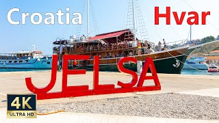 Jelsa Hvar Croatia 🇭🇷 4K Walking Tour September 2021 [upl. by Yesac]